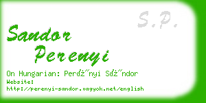 sandor perenyi business card